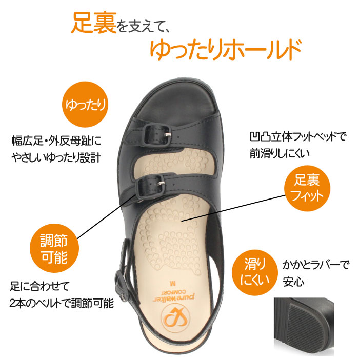ナースシューズ オフィス サンダル ピュアウォーカー コンフォート