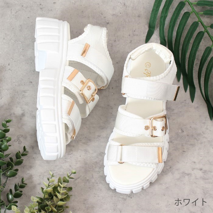 Parade 【爆買】サンダル レディース 歩きやすい 厚底 黒 白