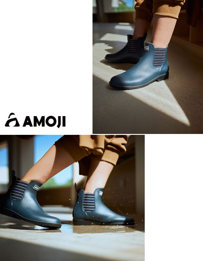 アモジ メンズ AMOJI レインブーツ ショート サイドゴア 防水 雨 アモジ メンズ AMOJI レインブーツ ショート サイドゴア 防水 雨
