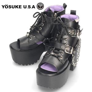 サンダル レディース 厚底 ブーツサンダル 黒 ヨースケ 靴 YOSUKE 4450035 ブラック...