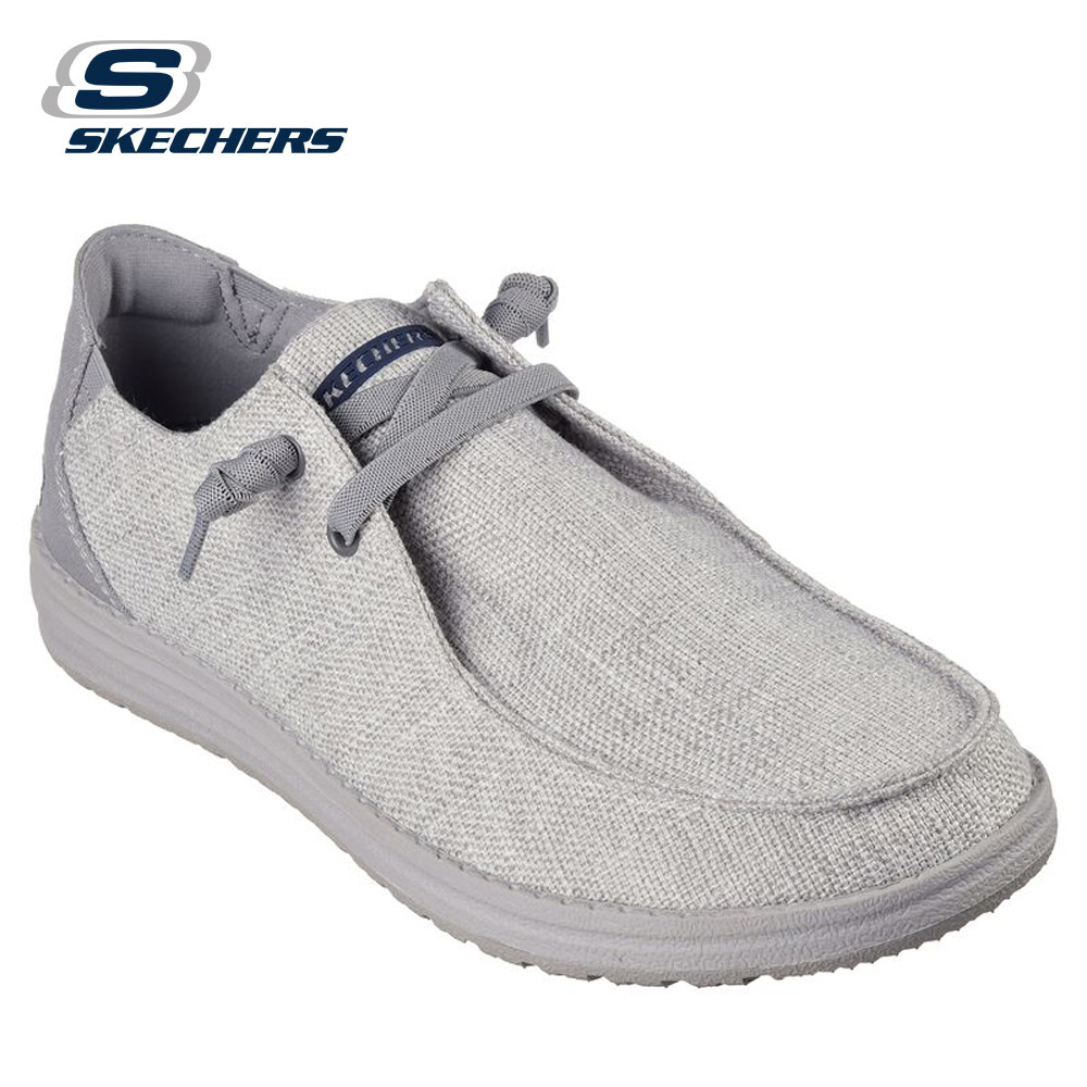 スケッチャーズ モカシン シューズ SKECHERS メンズ 紐靴 210726 グレー ブラウン ...