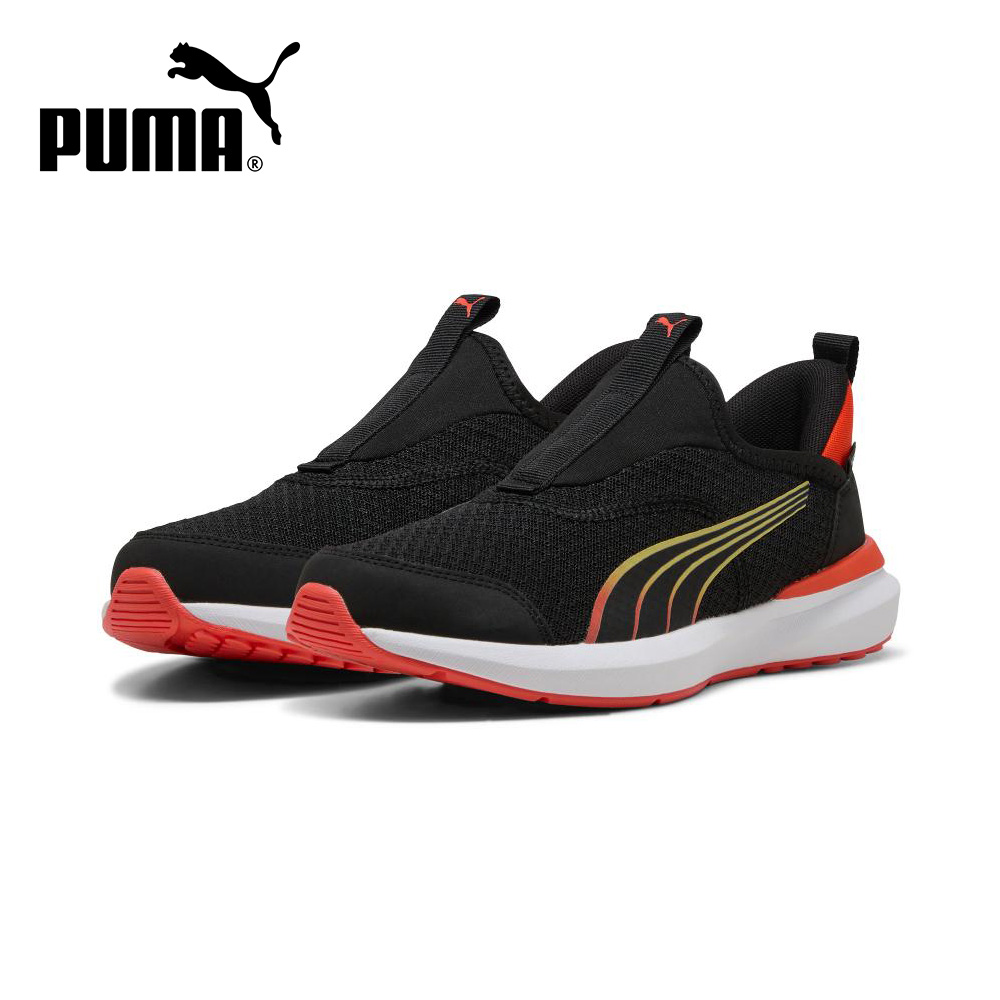 プーマ キッズ ジュニア スニーカー 男の子 女の子 スリッポン 黒 PUMA クルーズ プロフォーム イーズイン 397633 子供 靴 履きやすい クッション性の画像