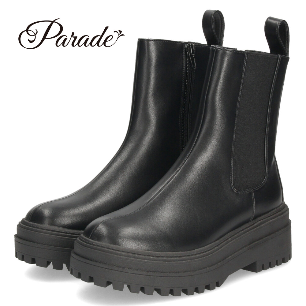 Parade ブーツ レディース 厚底 サイドゴアブーツ サイドジップ 15cm