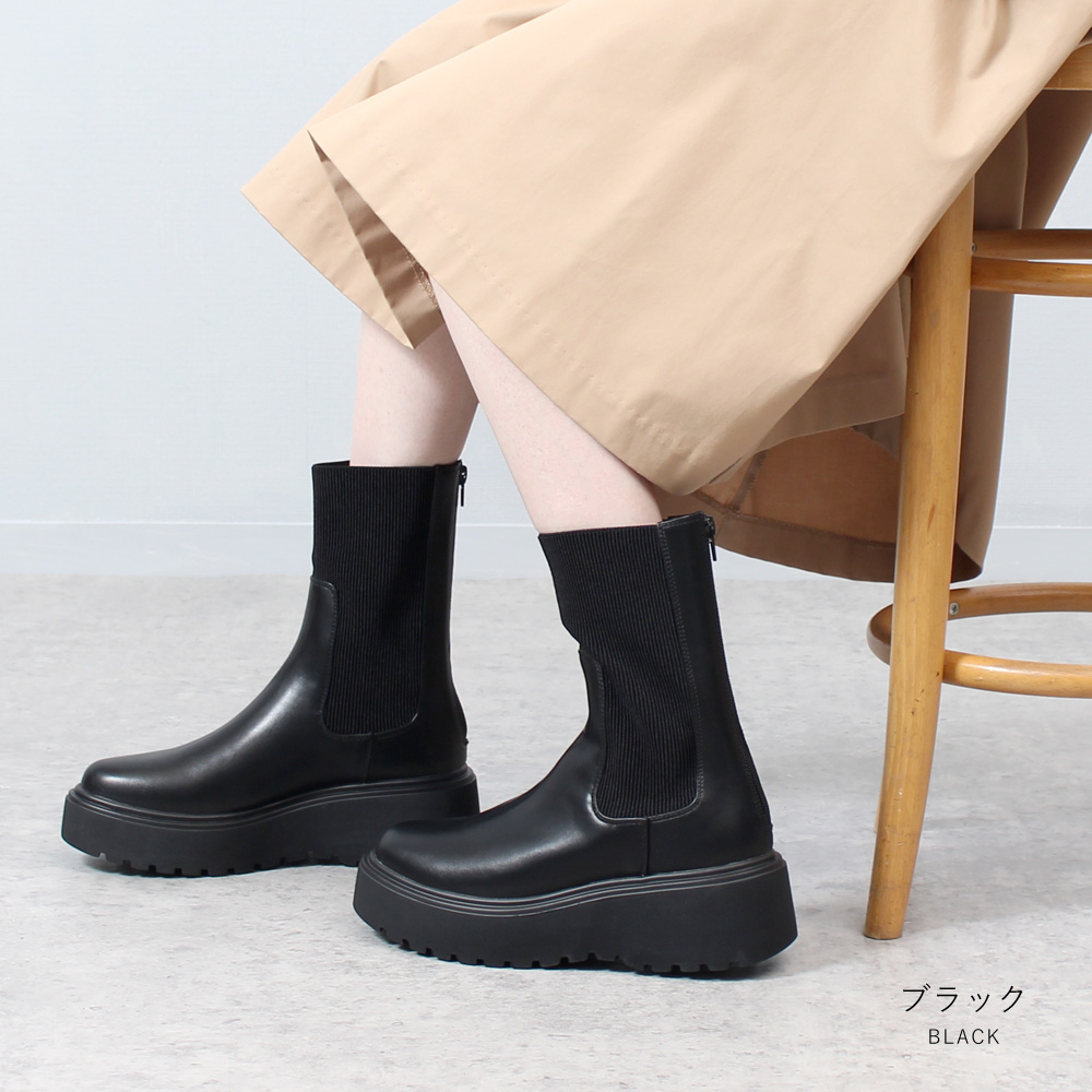 Parade ブーツ レディース 厚底 ショートブーツ 伸びる 歩き