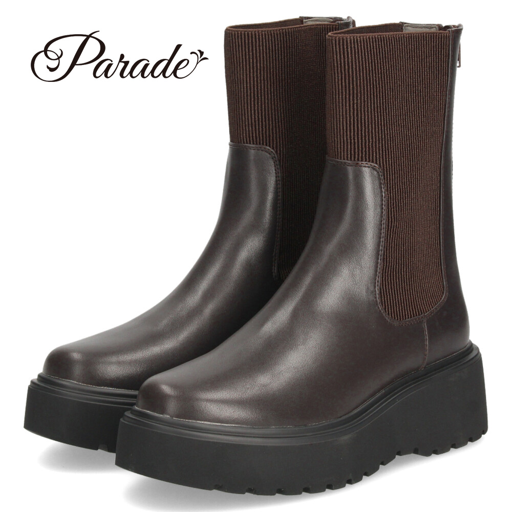 Parade ブーツ レディース 厚底 ショートブーツ 伸びる 歩き