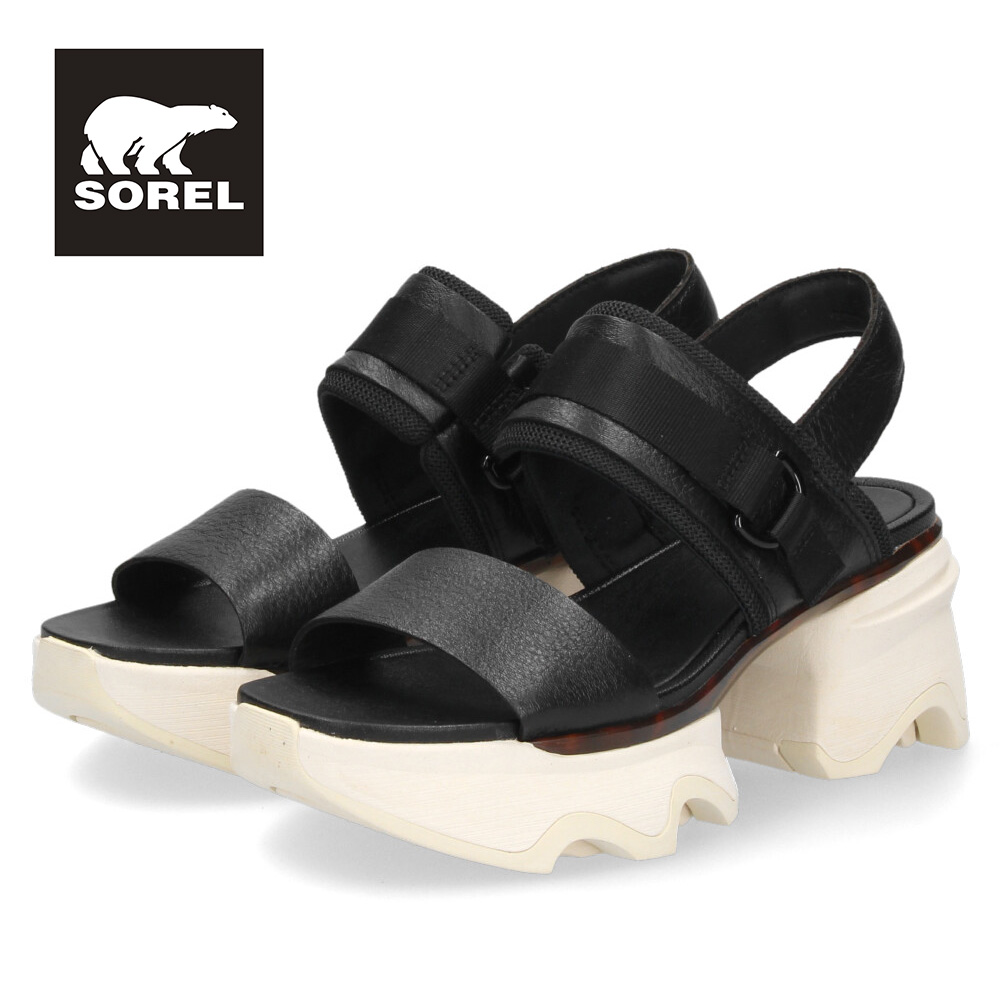 【超美品】SORELキネティックインパクト サンダル 本革 23㎝ 厚底 ソレル キネティックインパクト スリングバック ヒールサンダル NL4951