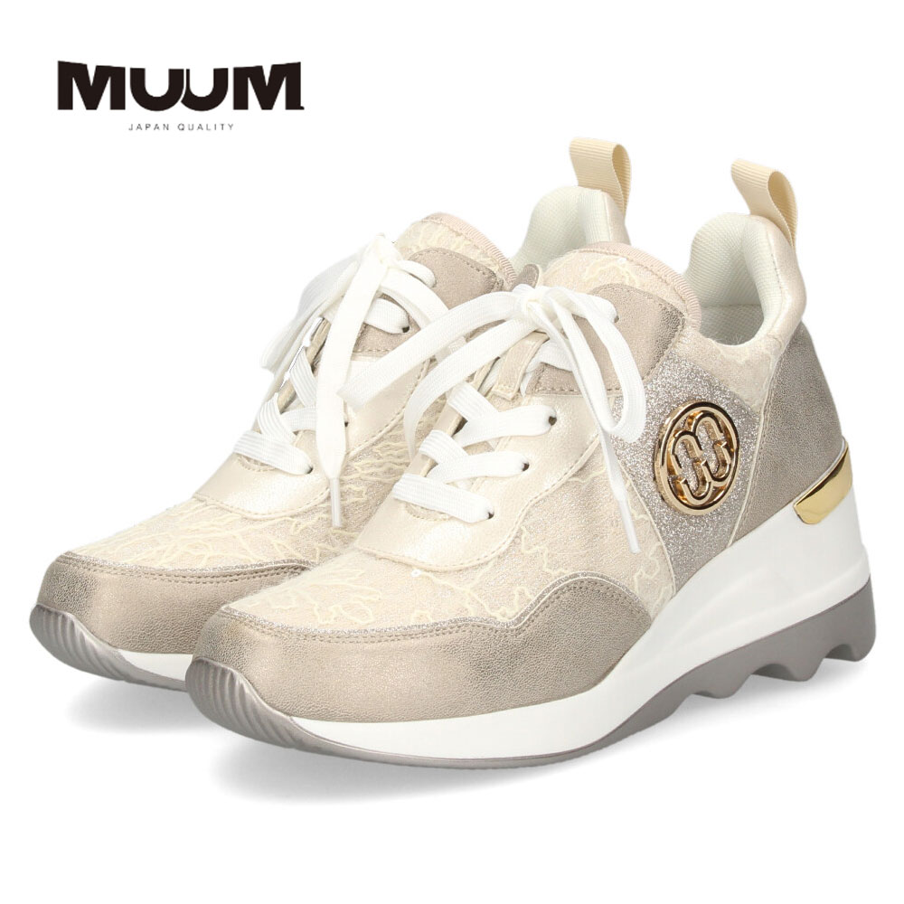 ウエッジソールスニーカー  レディース カジュアルシューズ 厚底 スニーカー ファスナー付き 美脚 おしゃれ スポーティー カジュアル 靴 MUUMファスナーウエッジソールスニーカー ムーム MUUM WX2105 MUUM（ムーム） スニーカー レディース ウェッジソール 厚底