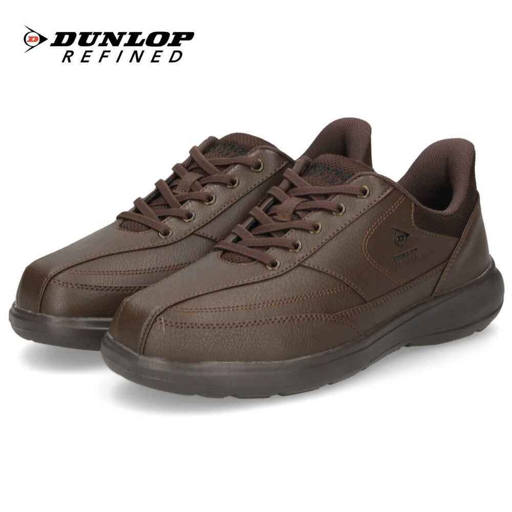 DUNLOP REFINED スニーカー メンズ 黒 靴 幅広 4E 履きやすい 立った