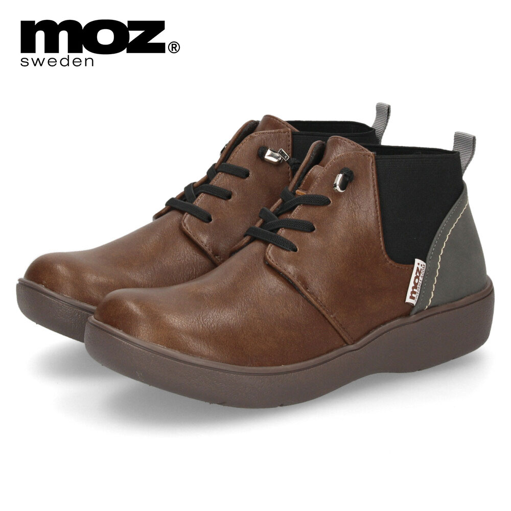 moz（モズ） レディース ブーツ 黒 歩きやすい レースアップブーツ