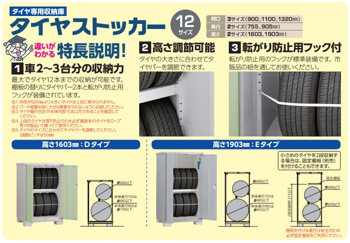 イナバ物置 タイヤストッカー タイヤ収納庫 BJX-117DT ※東海地区(岐阜