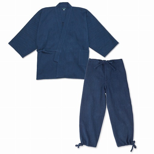 作務衣 メンズ 本藍染刺子織作務衣 M・L・LL 日本製 和粋庵 綿100 