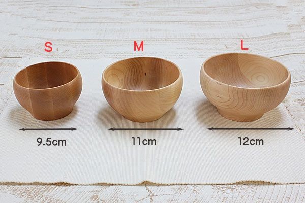 お椀 木 Mサイズ メープル 楓 カエデ 木製 籐芸 やや小さめ 汁椀 子供