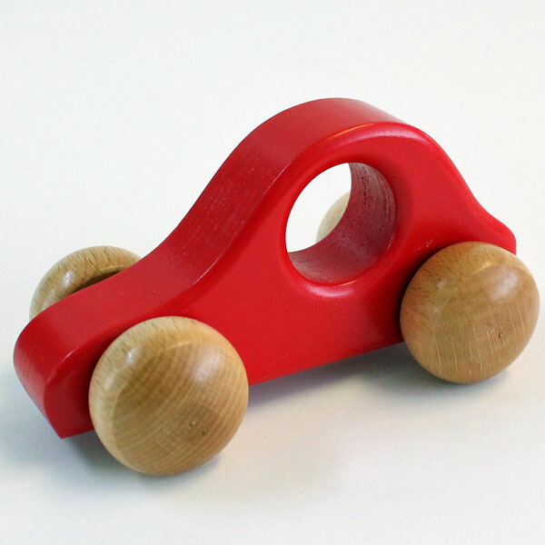 木の車 おもちゃ タクシー 赤 レッド 日本製 ベビー 木 0歳 1歳 2歳