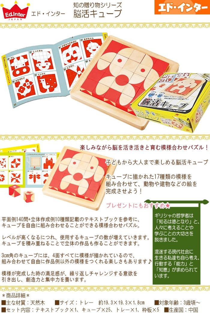 エド・インター（Ed・Inter） 知育玩具 脳活キューブ 木のおもちゃ