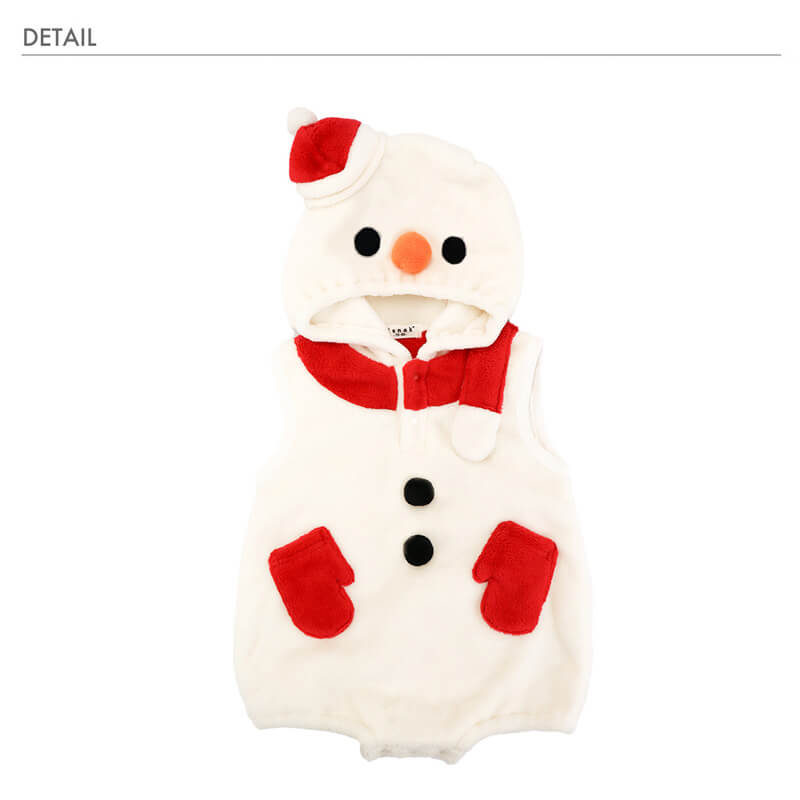 雪だるま ボア ロンパース クリスマス コスチューム 衣装 ゆきだるま