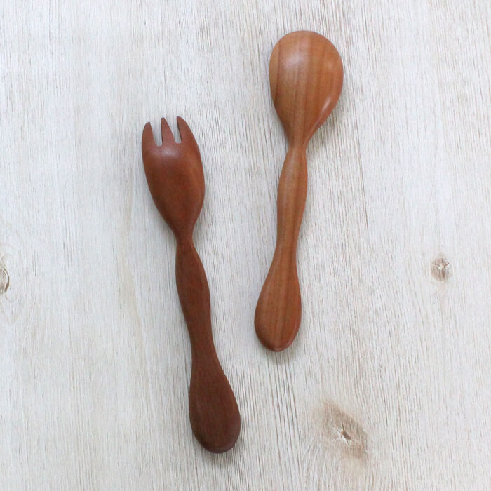 木製 カトラリー もこもこ スプーン フォーク （大） 木 大人 子供 木