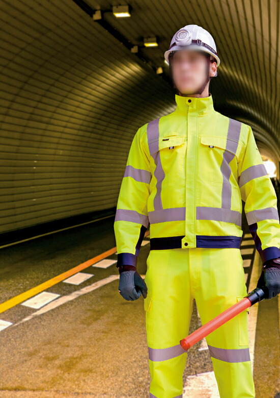 秋冬用作業服 長袖ブルゾン AZ-2701 (S〜LL) 高視認性安全服 AZ-2701