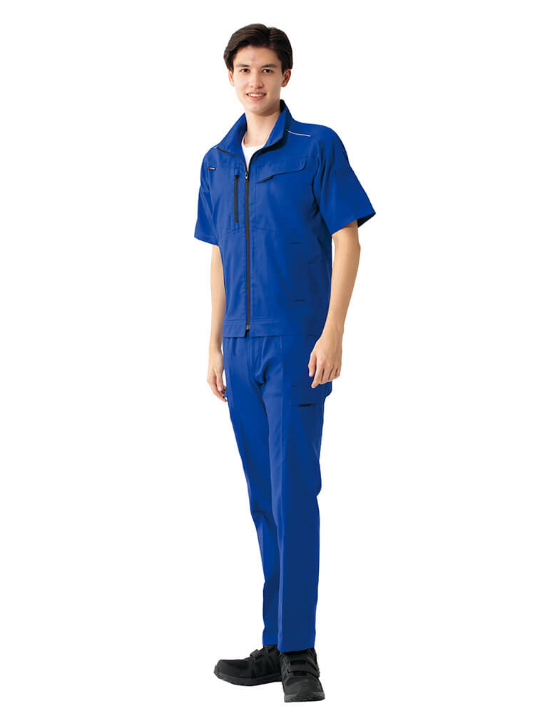 作業服 春夏用 アイトス 上下セット AZ-3332 半袖ブルゾン（男女兼用）M〜3L と AZ-3351 カーゴパンツ（ノータック）（男女兼用） 3S〜3L 作業着 作業ズボン アイトス 作業服 上下セット 半袖ブルゾン AZ-3332 M-LL ＆ カーゴ