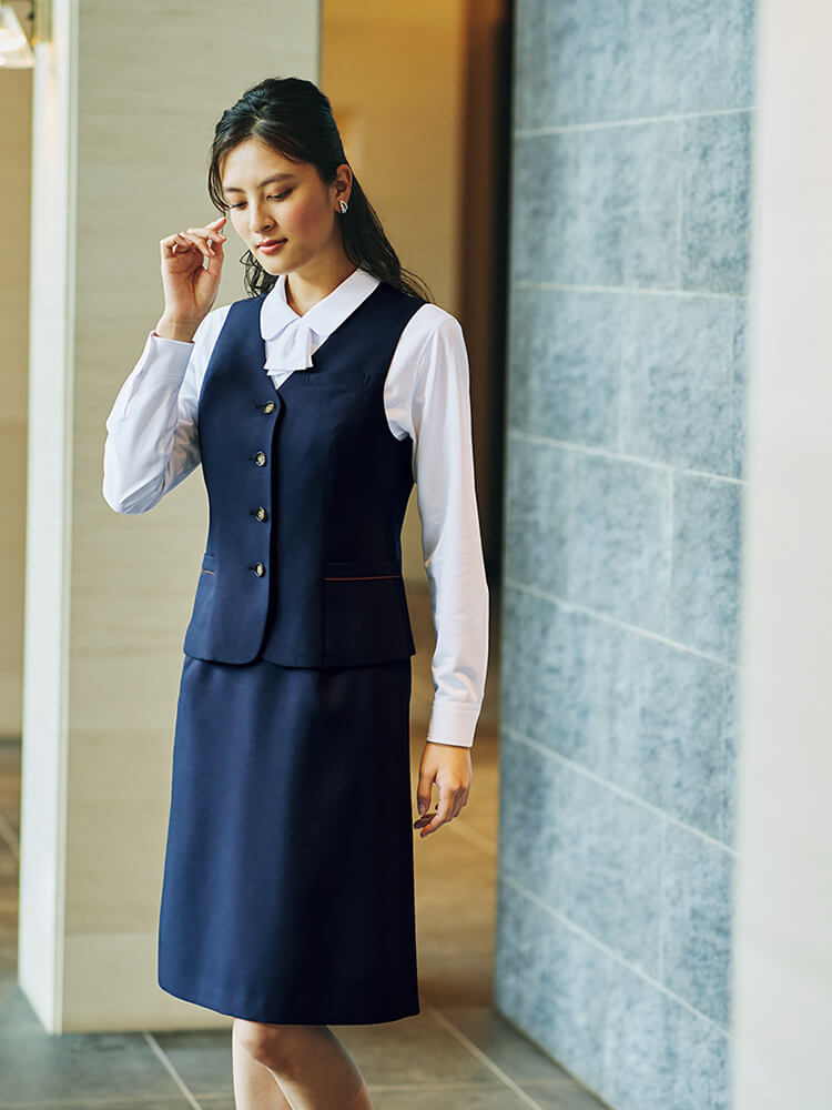 アイトス 作業服 レディースベスト 46011 17号-19号 通年 ピエ AITOZ