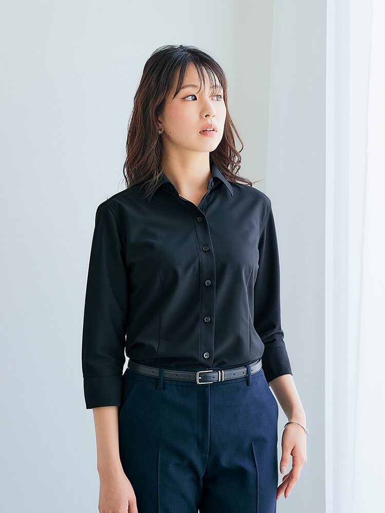 アイトス 作業服 七分袖ブラウス 634207 5号-15号 通年 ピエ AITOZ
