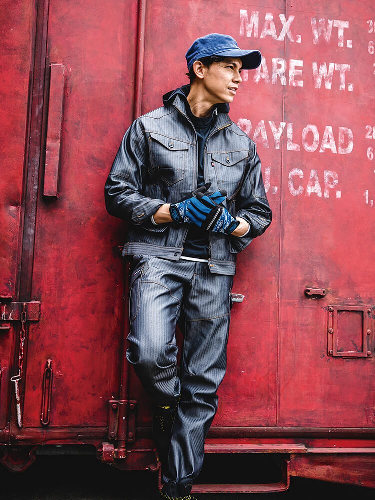 BURTLE ワークウェア　ダークストライプ 1501HB 1502HB BURTLE（バートル） 作業服 上下セット ジャケット 1501 M-3L