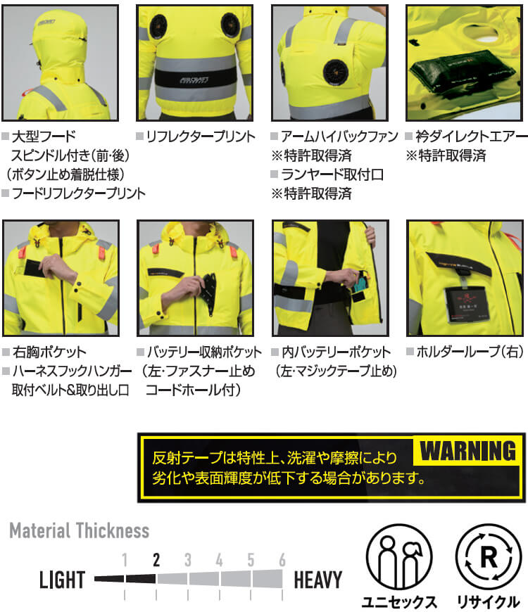 BURTLE（バートル） エアークラフト ACベスト 服単品 AC2114 S-XXL