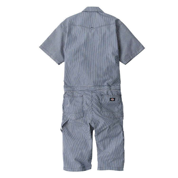 Dickies 半袖つなぎ　ヒッコリー柄　L Dickies（ディッキーズ） 作業服 ライトストレッチヒッコリー 半袖
