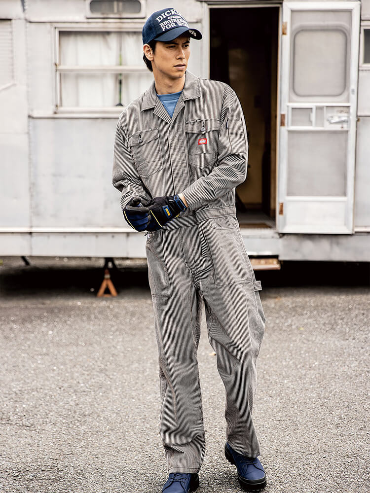 Dickies（ディッキーズ） 作業服 ストレッチヒッコリーツナギ D-716 SS