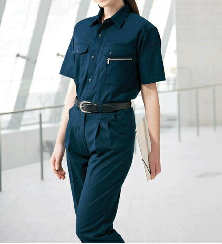 春夏用作業服 エコ3バリューレディースツータックパンツ（裏付） 84106