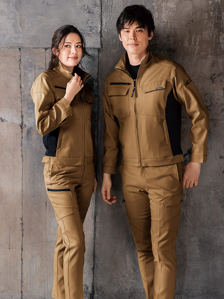 超美品！HOLDEN ジャケット & ビブパンツセット ジーベック（XEBEC） 作業服 上下セット ブルゾン 1500 SS-LL