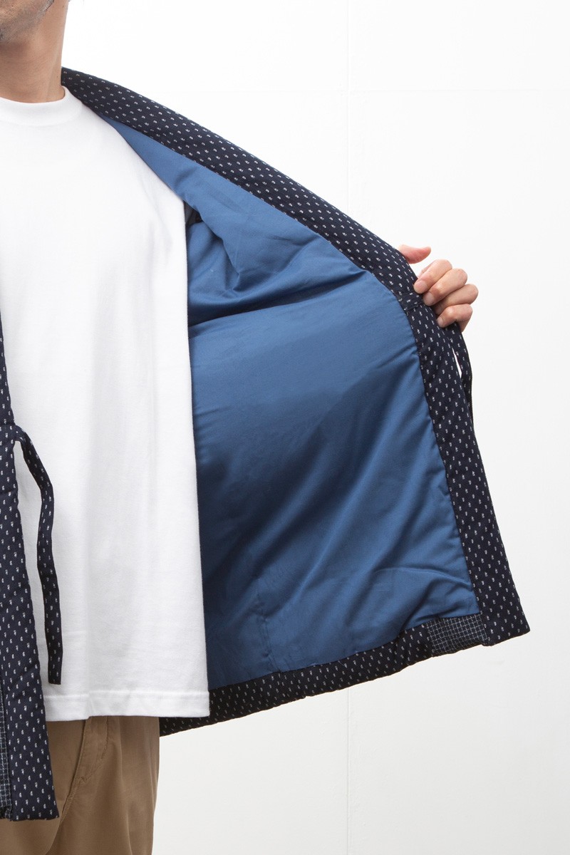 日本製 半纏 メンズ 久留米織 綿入れ 袢纏 男性用 特大 3L 4L ドビー織