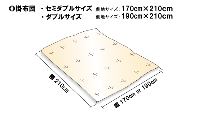 出来上がりサイズ　掛布団