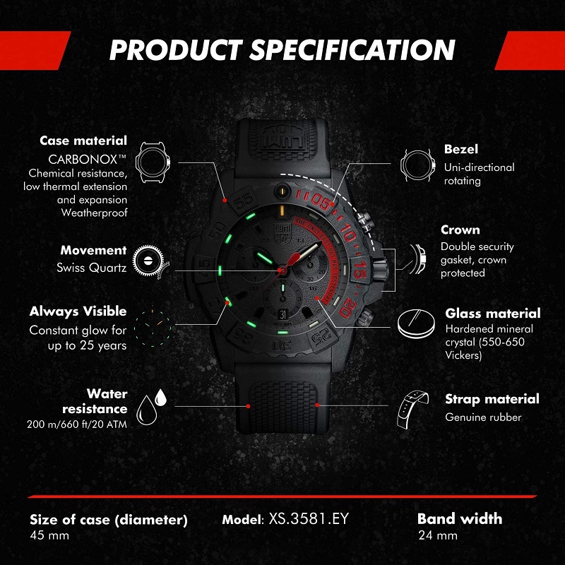 即納】LUMINOX ルミノックス ネイビーシールズ クロノグラフ 3580 