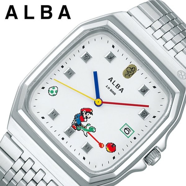 セイコー アルバ 時計 SEIKO ALBA 腕時計メンズ ホワイト ACCK425 人気 ブランド おしゃれ キャラクター ゲーム ファミコン スーパーマリオ マリオ レトロ