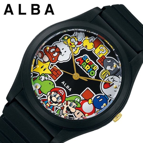 Yahoo! Yahoo!ショッピング(ヤフー ショッピング)セイコー アルバ スーパーマリオ コラボモデル 腕時計 SEIKO ALBA 時計 ユニセックス メンズ レディース ブラック ACCK429 正規品 人気 ブランド SUPER
