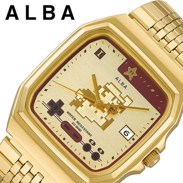 スーパーマリオ web限定 ゴールド セイコー アルバ コラボモデル 時計 無敵 スター SEIKO ALBA Super Mario 腕時計 メンズ レディース ACCK711 人気