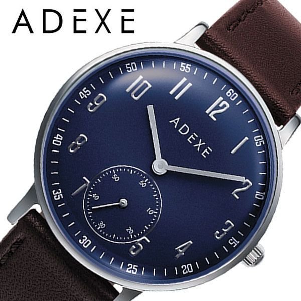アデクス 腕時計 ADEXE 時計 メンズ ネイビー 2045A-T01 人気 ブランド 流行 おすすめ 革 革ベルト レザー レザーベルト  スモールセコンド SNS インスタ映え