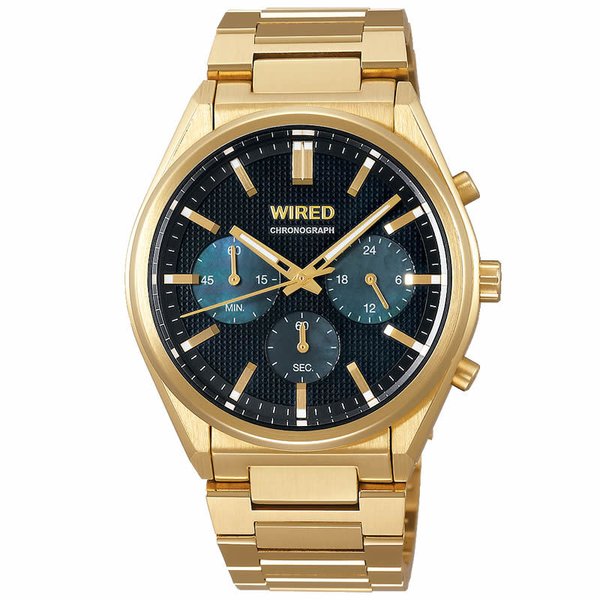 WIRED セイコー 腕時計 ワイアード SEIKO メンズ ブラック ゴールド 