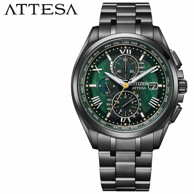  ӻ CITIZEN  ƥå 饤ȥ֥å 2022 ATTESA LIGHT in BLACK 2022 GREEN EDITION  ꡼ Ȼ at8049-61w ޡ