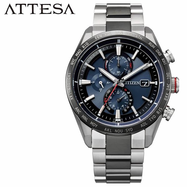 シチズン 腕時計 アテッサ CITIZEN ATTESA メンズ ブルー シルバー、ブラック 時計 AT8186-51L