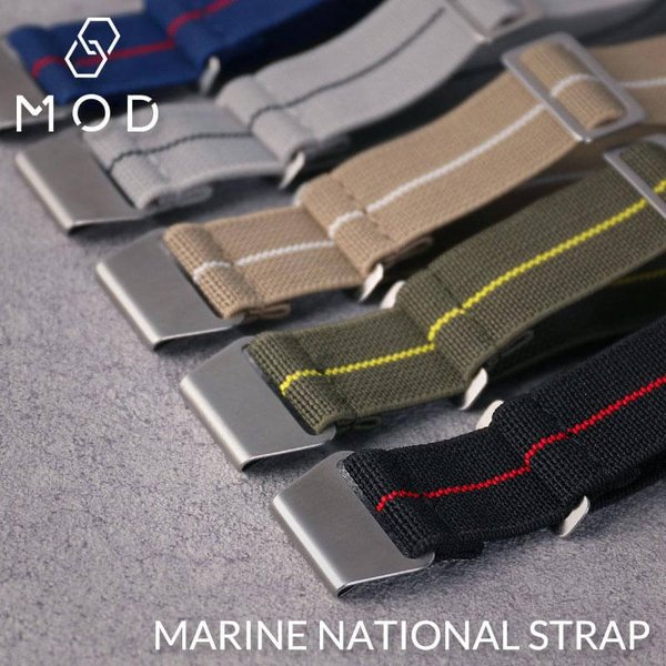 MOD MARINE NATIONAL STRAP マリーンナショナル ストラップ 20mm 22mm 幅 海軍 復刻デザイン 特殊弾性 ナイロン ベルト 腕時計 交換用 替えバンド