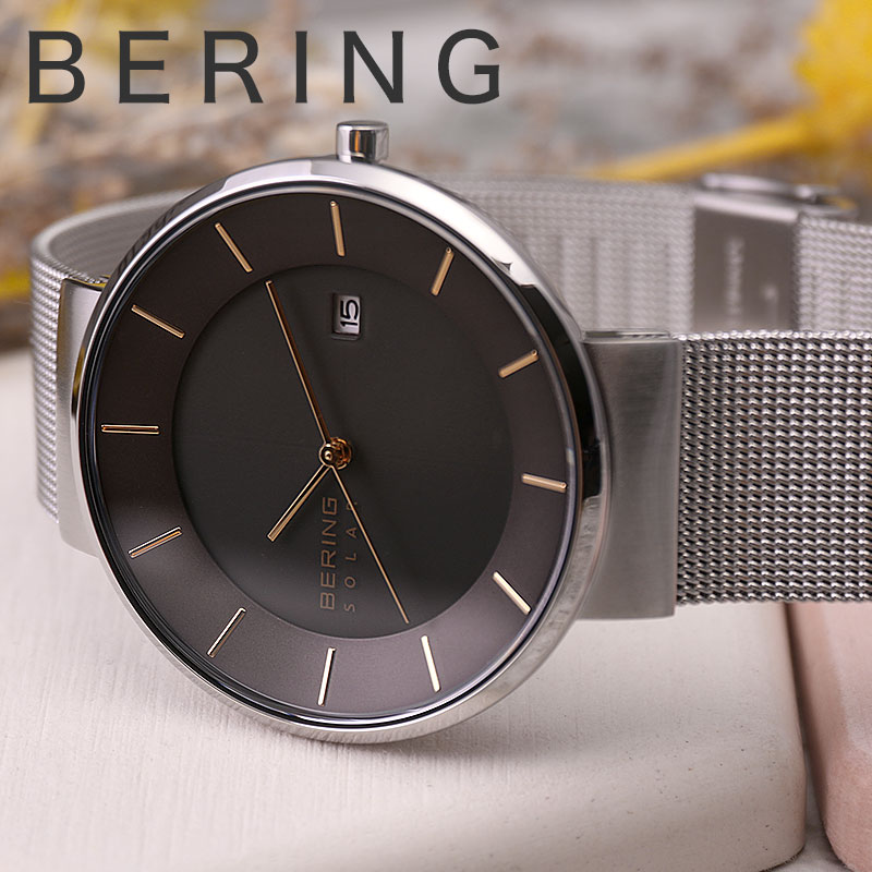 ベーリング 腕時計 スカンジナヴィアンソーラー BERING Scandinavian Solar メンズ スレートグレー シルバー 時計 ソーラー 14639-003  大人 プレゼント 北欧