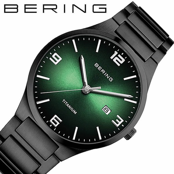 ベーリング 腕時計 チタニウムコレクション BERING TitaniumCollection メンズ グリーン ブラック 時計 クォーツ BER-15240-728 人気 おしゃれ