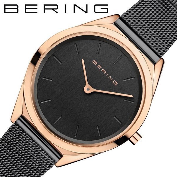ベーリング 腕時計 ウルトラスリム BERING 時計 Ultra Slim レディース ブラック 17031-166 人気 おすすめ 正規品 大人 おしゃれ かわいい 華奢