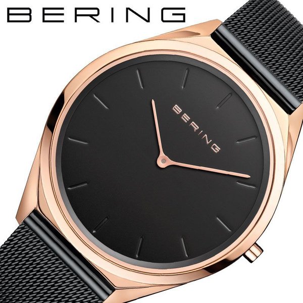 ベーリング 腕時計 ウルトラスリム BERING 時計 Ultra Slim ユニセックス メンズ レディース ブラック 17039-166 人気 おすすめ 正規品 大人 おしゃれ