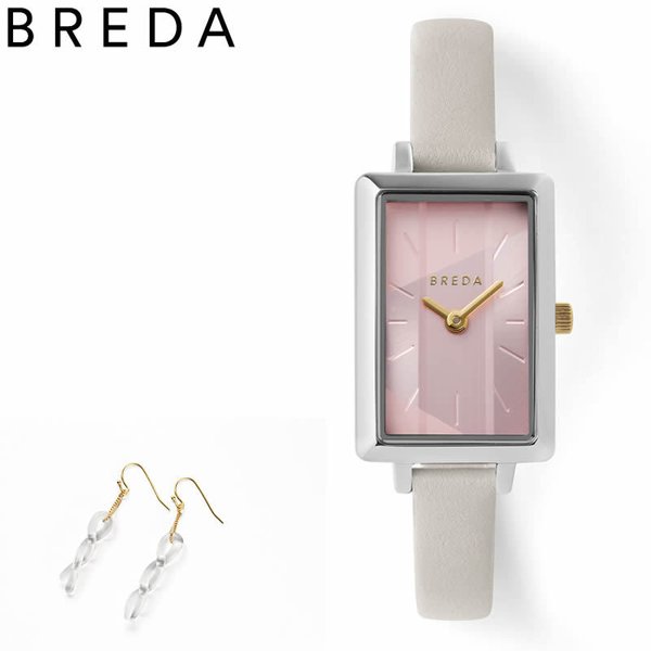 [HARIOアクセセット]ブレダ 腕時計 エヴァ BREDA EVA レディース ピンク ホワイト 時計 1738H-HH アクセ HARIO Lampwork Factory ミニマル コラボ 人気