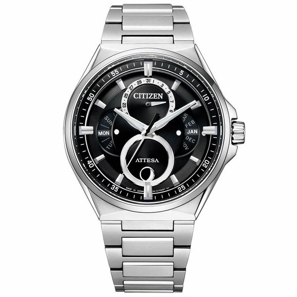 シチズン 腕時計 アテッサ CITIZEN ATTESA メンズ ブラック シルバー 時計 クォーツ エコ・ドライブ リングソーラー アクトライン トリプルカレンダー｜watch-lab｜02