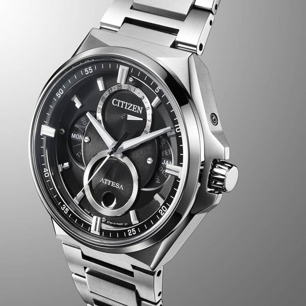 シチズン 腕時計 アテッサ CITIZEN ATTESA メンズ ブラック シルバー 時計 クォーツ エコ・ドライブ リングソーラー アクトライン トリプルカレンダー｜watch-lab｜03