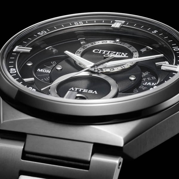 シチズン 腕時計 アテッサ CITIZEN ATTESA メンズ ブラック シルバー 時計 クォーツ エコ・ドライブ リングソーラー アクトライン トリプルカレンダー｜watch-lab｜05