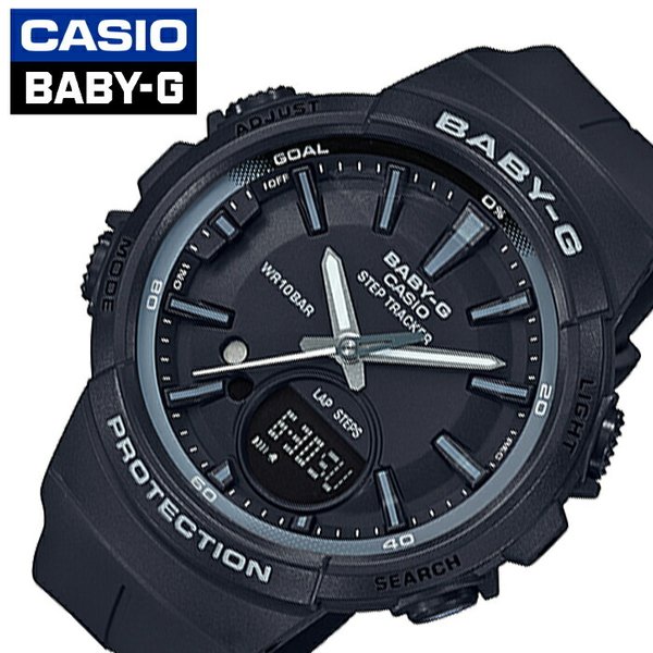 CASIO Baby-G 腕時計 カシオ ベビージー 時計 ベイビージー レディース ブラック BGS-100SC-1AJF 防水 アナデジ ベビーG ベイビーG 歩数計 ジョギング